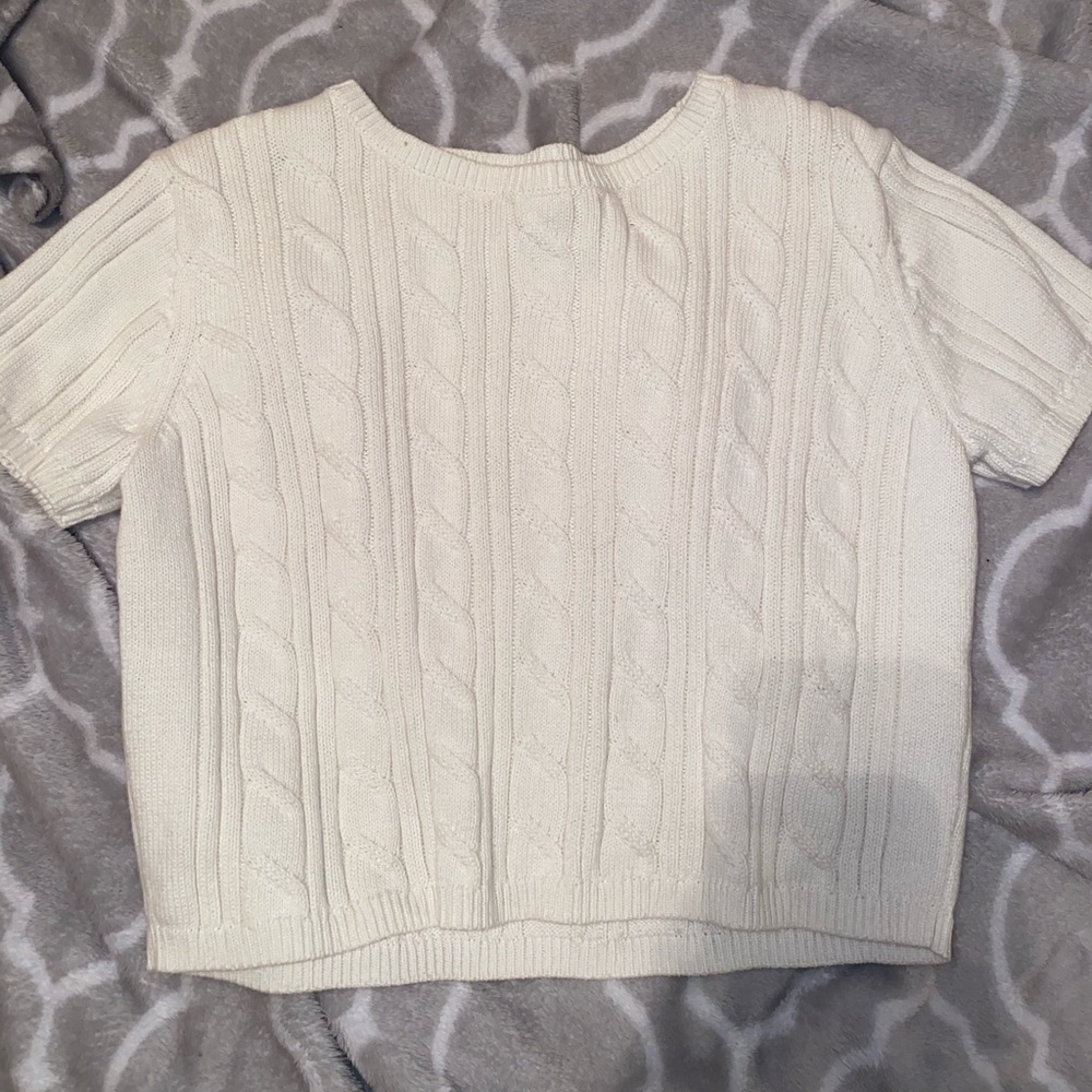 White cropped sweater